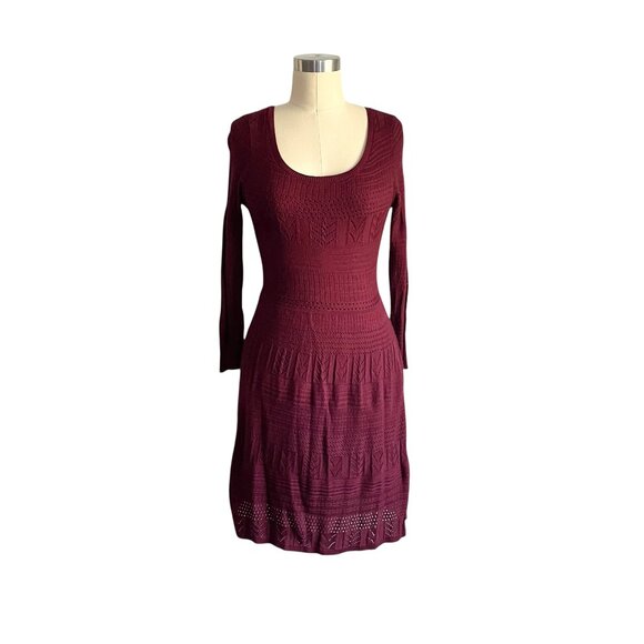 American Eagle Burgundy Knit Scoop Neck Dress - XS - Picture 1 of 7